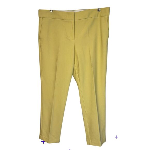LOFT Marisa Trouser Butter Yellow Size 14 Dress Pants Pockets Career - Picture 3 of 10